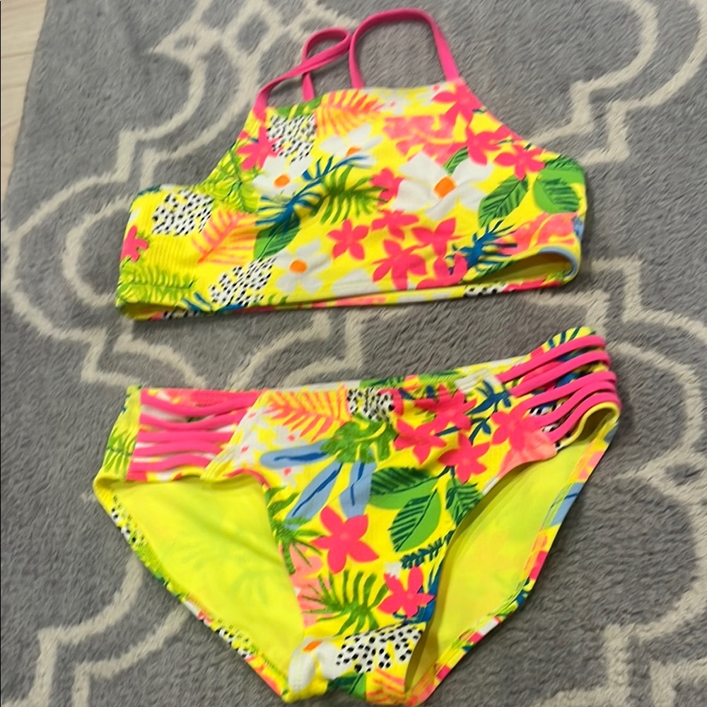 Art Class Pink and Yellow Bikini Vibrant Floral Design